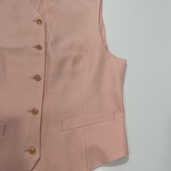 ANNE KLEIN II | Vintage 90s 100% Silk Pastel Pink Vest ~ NEW - Picture 4 of 11